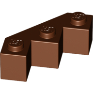 Lego kostka (kostička) 3x3 zuby, červeno hnědá (6152330)